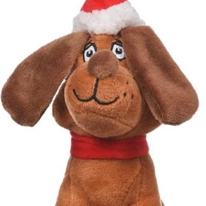DR. SEUSS GRINCH: Grinch Max Santa Plush Figure Dog Toy, 1 pk