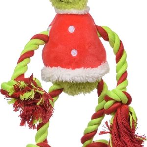 DR. SEUSS GRINCH: Grinch Santa Rope Limb Pull Dog Toy, 1 pk