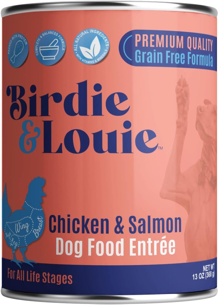 BIRDIE & LOUIE: Wet Dog Food Real Chicken and Salmon, 13 oz