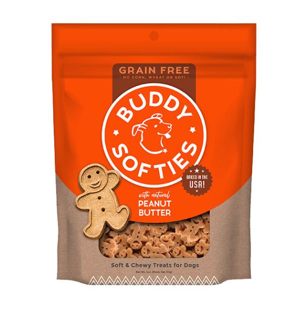 BUDDY BISCUITS: Grain Free Soft and Chewy Treats Peanut Butter, 5 oz