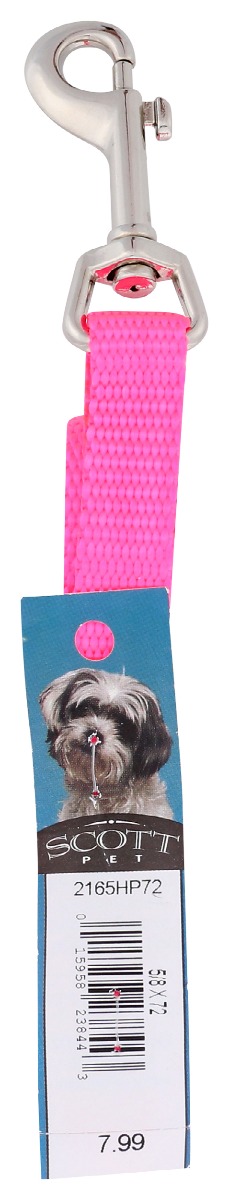SCOTT PET: Lead Hot Pink 5/8In X 6Ft, 1 ea