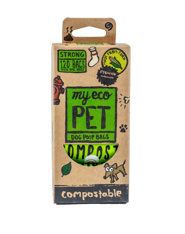 MYECOPET: Compostable Dog Waste Bag 8 Rolls, 9 oz