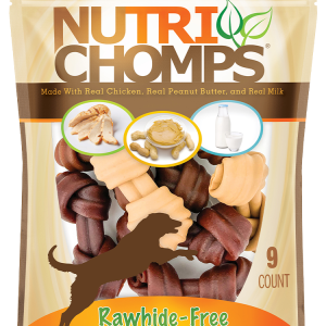NUTRI CHOMPS: Bone Dog Assorted Knot, 9 ea
