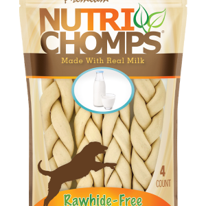 NUTRI CHOMPS: Braid Milk 6In, 4 ea