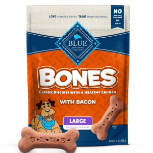 BLUE BUFFALO: Biscuit Lrg Bacon Bones, 16 oz