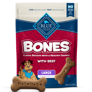 BLUE BUFFALO: Biscuit Lrg Beef Bones, 16 oz