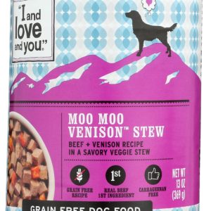I&LOVE&YOU: Moo Moo Venison Stew Wet Canned Dog Food, 13 oz