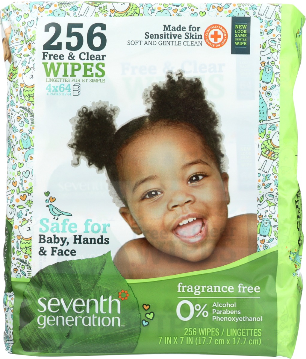 SEVENTH GENERATION: Baby Wipes Free and Clear, 256 ct