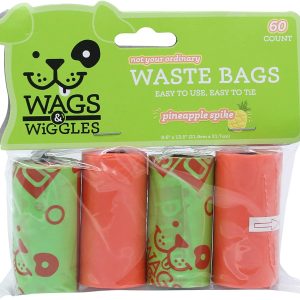 WAGS & WIGGLES: Bags Waste 4 Roll Pack, 4 pc