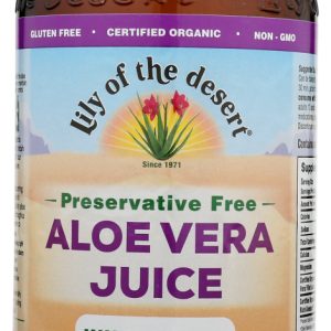 LILY OF THE DESERT: Organic Aloe Vera Juice Inner Fillet Preservative Free, 32 oz