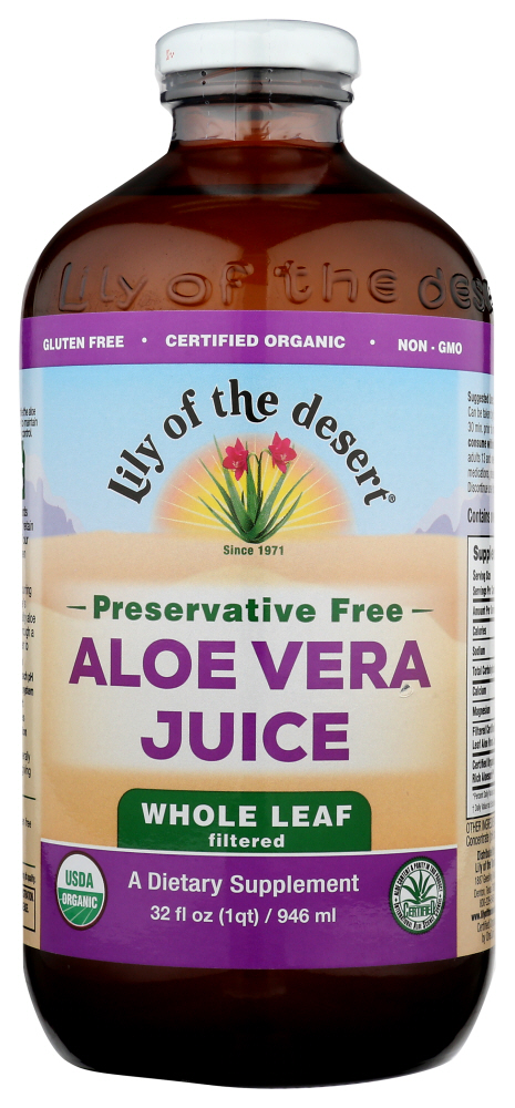 LILY OF THE DESERT: Organic Aloe Vera Juice Whole Leaf, 32 oz