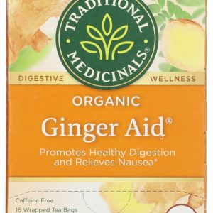 TRADITIONAL MEDICINALS: Organic Ginger Aid Herbal Tea 16 Tea Bags, 1.13 oz