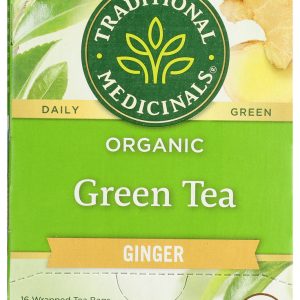 TRADITIONAL MEDICINALS: Organic Green Tea Ginger 16 tea bags, 0.85 oz