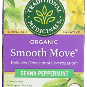 TRADITIONAL MEDICINALS: Organic Smooth Move Peppermint Herbal Tea 16 Tea Bags, 1.13 oz