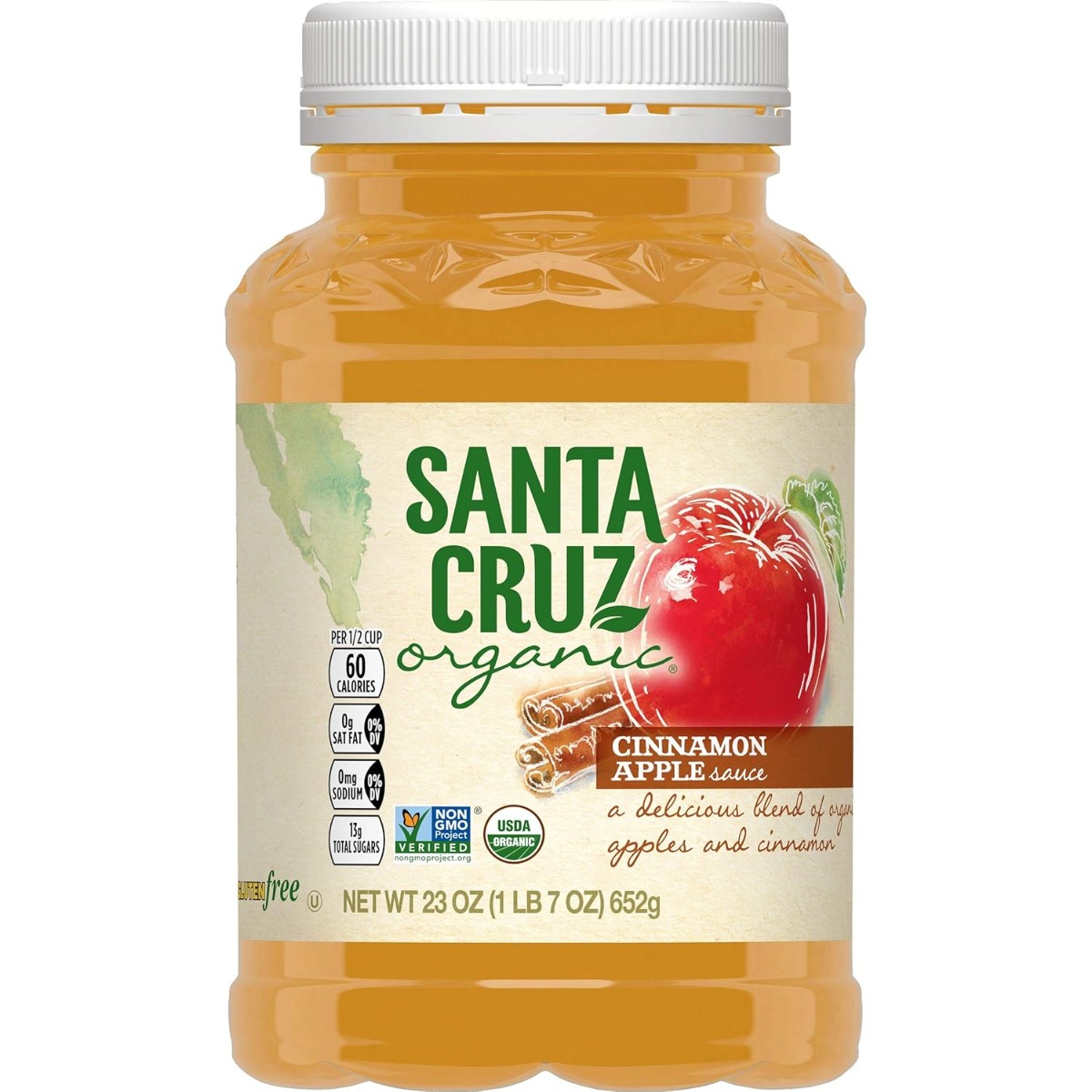 SANTA CRUZ: Organic Cinnamon Apple Sauce, 23 Oz