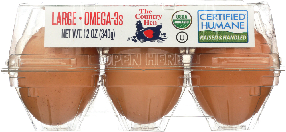THE COUNTRY HEN: Organic Grade A Large Brown Eggs, 6 ct