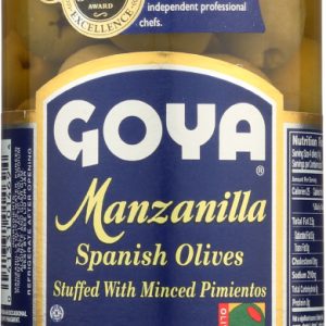 GOYA: Olives Spanish Manzanilla with Stuffed Minced Pimientos, 6.75 oz