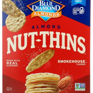 BLUE DIAMOND: Natural Almond Nut-Thins Cracker Snacks Smokehouse, 4.25 oz