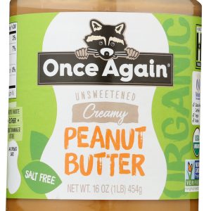 ONCE AGAIN: Organic Peanut Butter Creamy No Salt, 16 oz