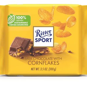 RITTER SPORT: Milk Chocolate with Corn Flakes, 3.5 oz