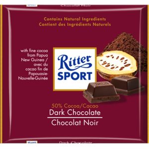 RITTER SPORT: Dark Chocolate 50% Cocoa, 3.5 oz