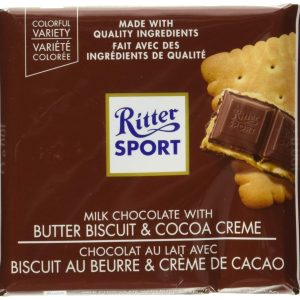RITTER SPORT: Milk Chocolate with Butter Biscuit, 3.5 oz