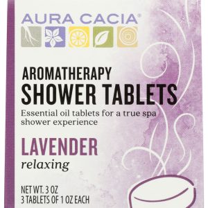 AURA CACIA: Aromatherapy Shower Tablets Relaxing Lavender 3 tablets (1 oz each), 3 oz