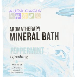 AURA CACIA: Aromatherapy Mineral Bath Refreshing Peppermint , 2.5 Oz