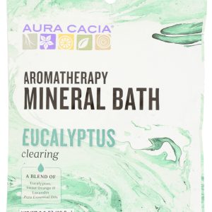 AURA CACIA: Aromatherapy Mineral Bath Clearing Eucalyptus, 2.5 Oz