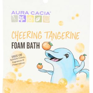 AURA CACIA: Tangerine & Sweet Orange Essential Oils Cheering Foam Bath, 2.5 oz