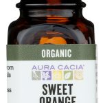 AURA CACIA: Organic Orange Sweet Essential Oil, 0.25 oz