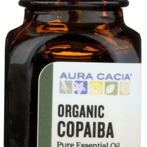 AURA CACIA: Organic Copaiba Pure Essential Oil, 0.25 oz