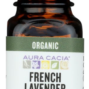 AURA CACIA: Organic French Lavender Pure Essential Oil, 0.25 oz