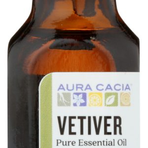 AURA CACIA: 100% Pure Essential Oil Vetiver, 0.5 Oz