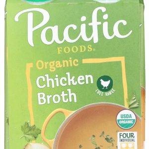 PACIFIC FOODS: Organic Broth Chicken Free Range 4 Pack (8 Oz Each), 32 oz