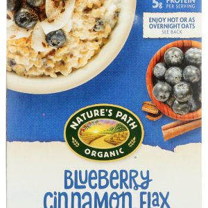 NATURE'S PATH: Organic Optimum Power, Hot Oatmeal, Blueberry Cinnamon Flax, 8 Packets, 11.2 Oz