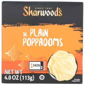 SHARWOOD'S: Puppodums Plain, 4 oz