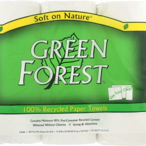 GREEN FOREST: Paper Towels Wht 3Rolls 104Ct, 1 ea