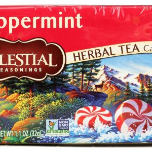 CELESTIAL SEASONINGS: Peppermint Herbal Tea Caffeine Free 20 Tea Bags, 1.1 oz