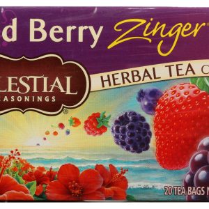 CELESTIAL SEASONINGS: Wild Berry Zinger Herbal Tea Caffeine Free 20 Tea Bags, 1.7 oz