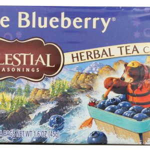 CELESTIAL SEASONINGS: True Blueberry Herbal Tea Caffeine Free, 20 bg
