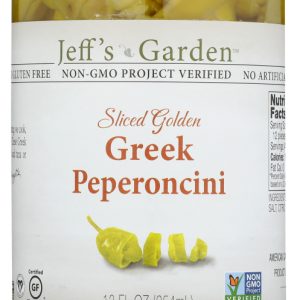 JEFF'S NATURALS: Sliced Golden Greek Peperoncini, 12 oz