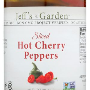 JEFF'S NATURALS: Sliced Hot Cherry Peppers, 12 oz