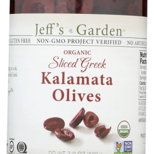 JEFF'S NATURALS: Organic Pitted Sliced Greek Kalamata Olives, 7 oz