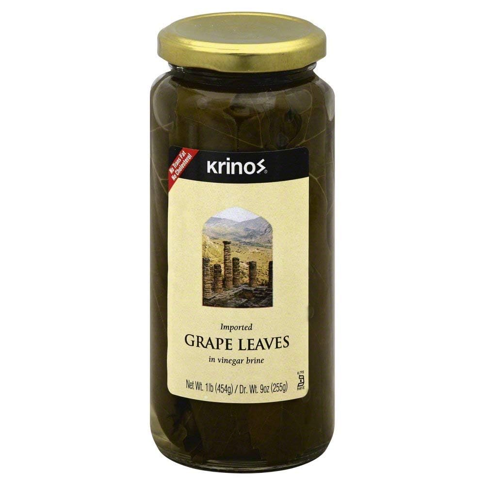 KRINOS: Grape Leaves in Vinegar Brine, 16 Oz