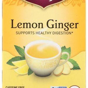 YOGI TEA: Lemon Ginger Organic Tea Caffeine Free, 16 Tea Bags