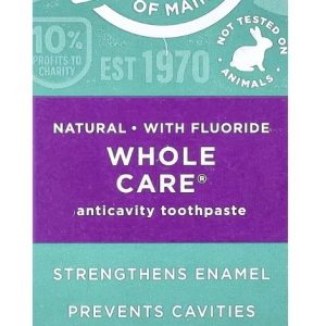 TOMS OF MAINE: Whole Care Spearmint Anticavity Toothpaste, 4 oz