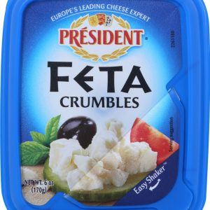 PRESIDENT: Crumbled Feta Cheese Plain, 6 oz