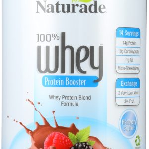 NATURADE: 100% Whey Protein Booster Chocolate Flavor, 14 oz