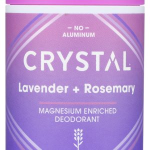 CRYSTAL BODY DEODORANT: Magnesium Enriched Deodorant Lavender Plus Rosemary, 2.5 oz